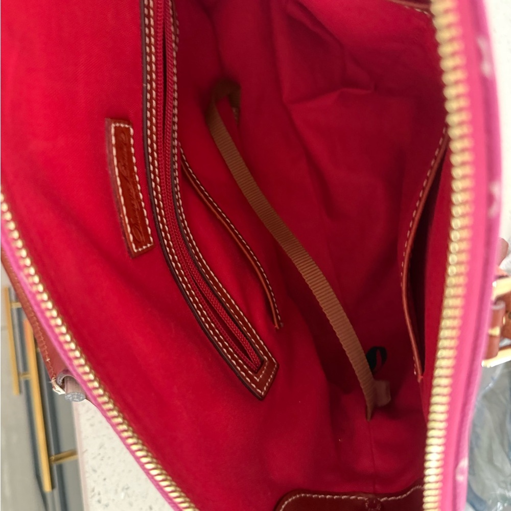 Dooney & Bourke Pink Tote with Brown Leather Trim - Picture 9 of 9